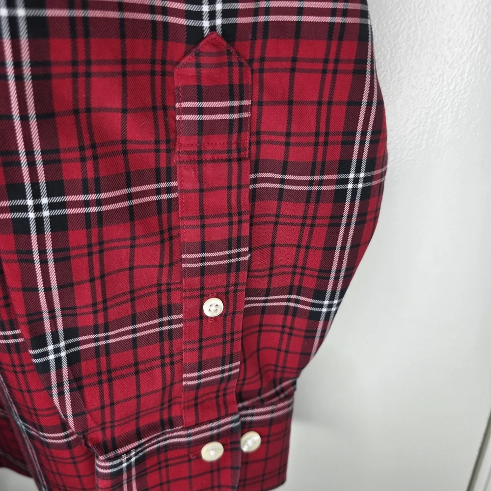 Brooks Brothers Red Plaid Dress Shirt Medium